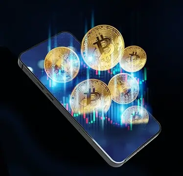 Dashboard di trading dell'app BTC 9.1 Marvellio su smartphone